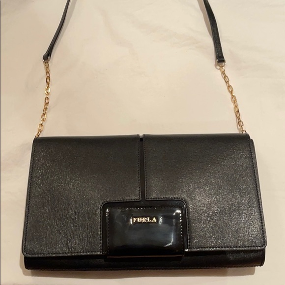 Furla Handbags - Furla black leather purse/ clutch